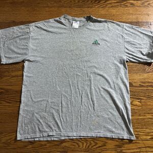 Vintage Adidas T-Shirt Mens XL Gray Embroidered Logo Made In USA 90s Y2K Grunge